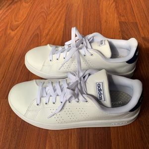 Adidas White leather sneakers 8.5 men 9.5 women